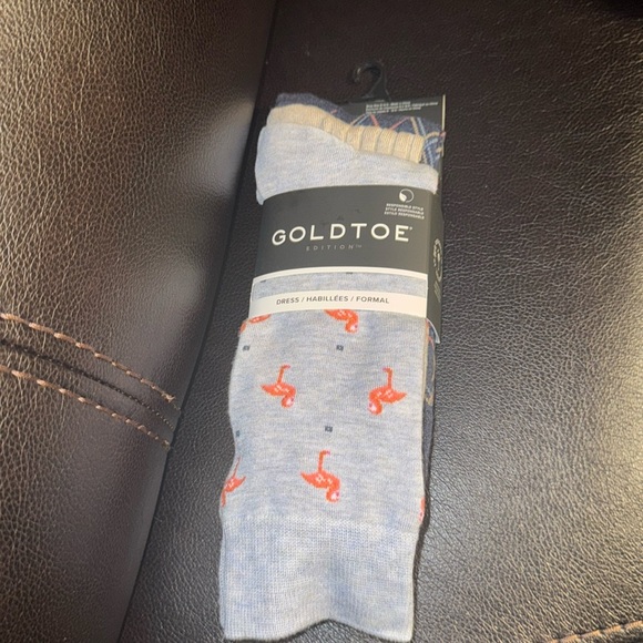 GoldToe Edition Mens Flamingos Crew Socks Assorted, 3 Pack - Picture 7 of 11